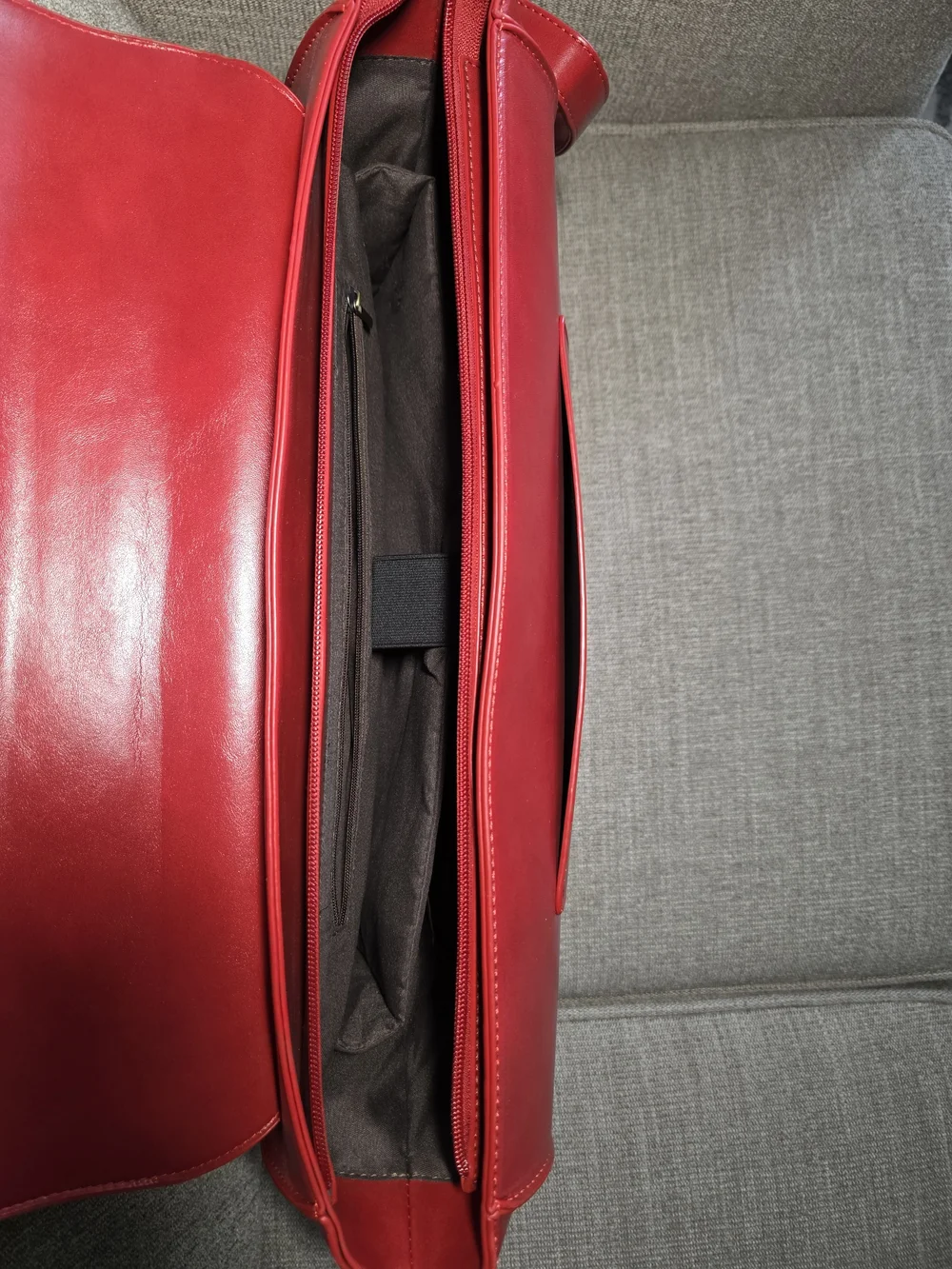 Walasa Red Split Leather Vintage Briefcase Laptop Bag - Pristine Like New!